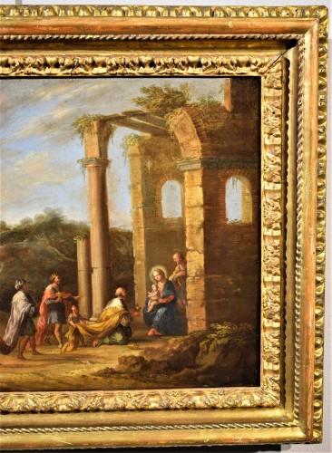 Tableaux et dessins Tableaux XVIIIe siècle - Paysage arcadien avec les Mages - Andrea Locatelli (1695-1741) atelier